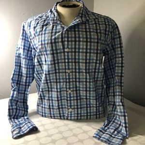 Vineyard Vines Shirt Mens Long Sleeve Plaid Button Blue Classic Fit Cooper Large